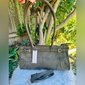 Anthropologie Olive Green Shoulder Bag with Cross Body Strap NWT